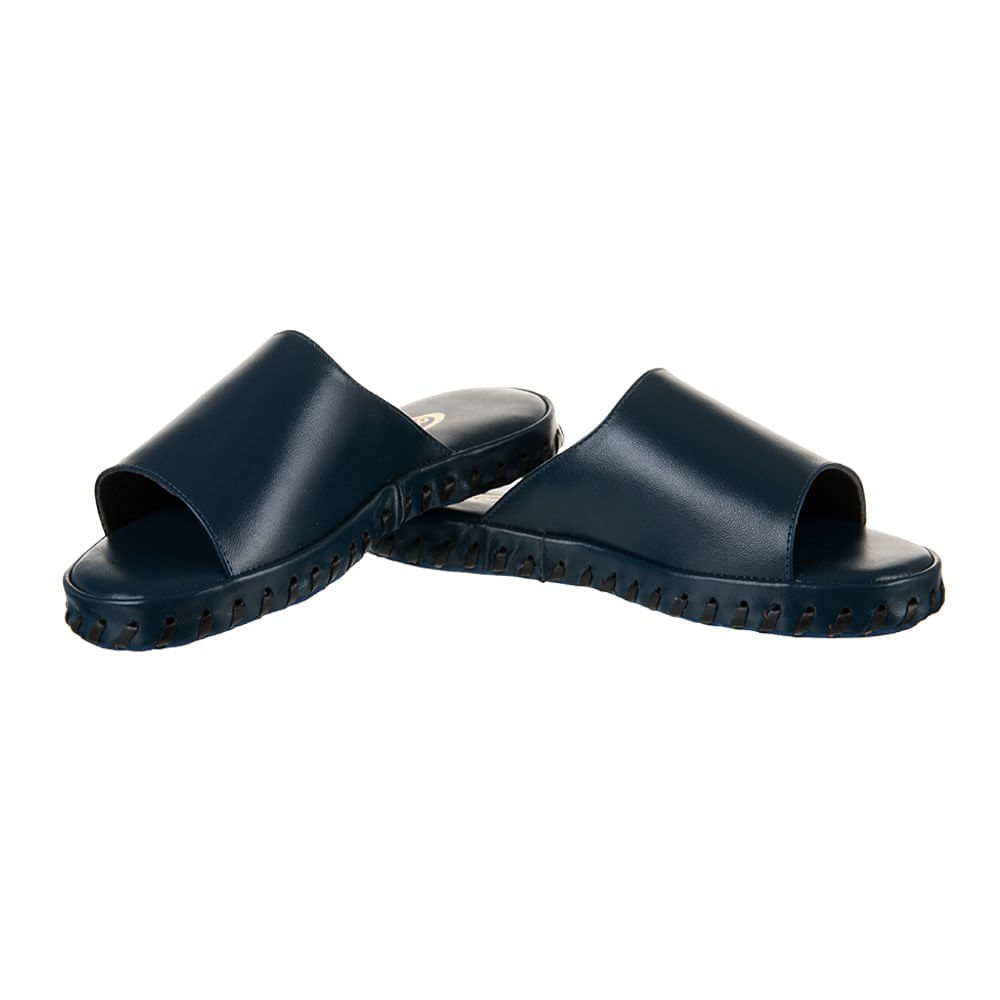 Chinelo de Quarto Masculino em Couro Sleeper 53 Azul