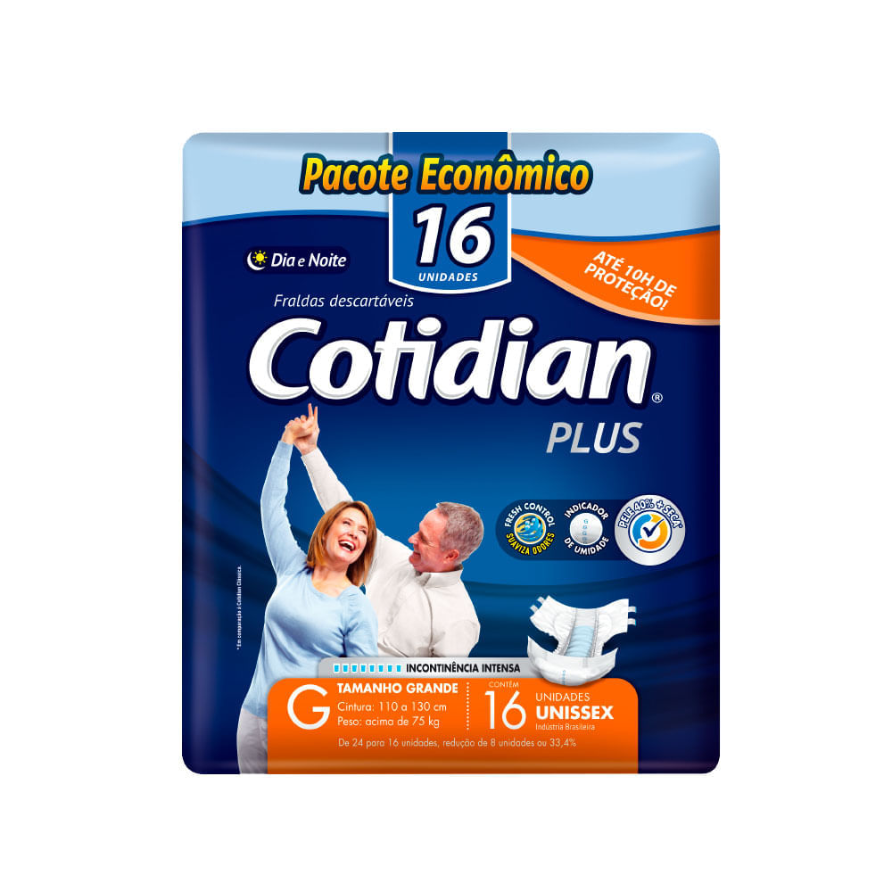 Fralda Cotidian Plus G 16 Unidades
