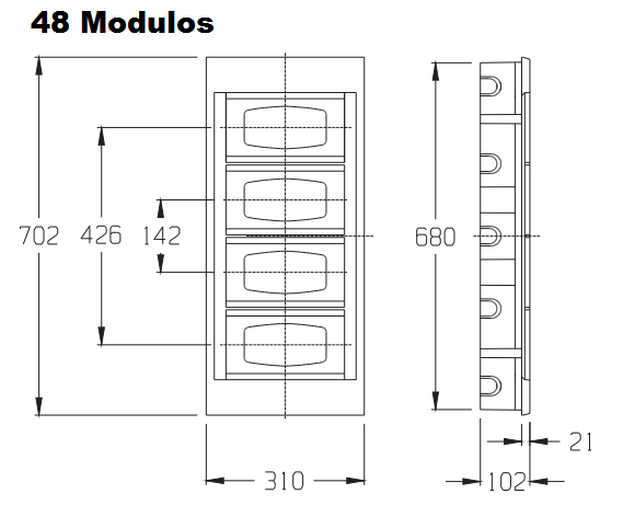 Quadro Embutir Porta Fumê - Steck