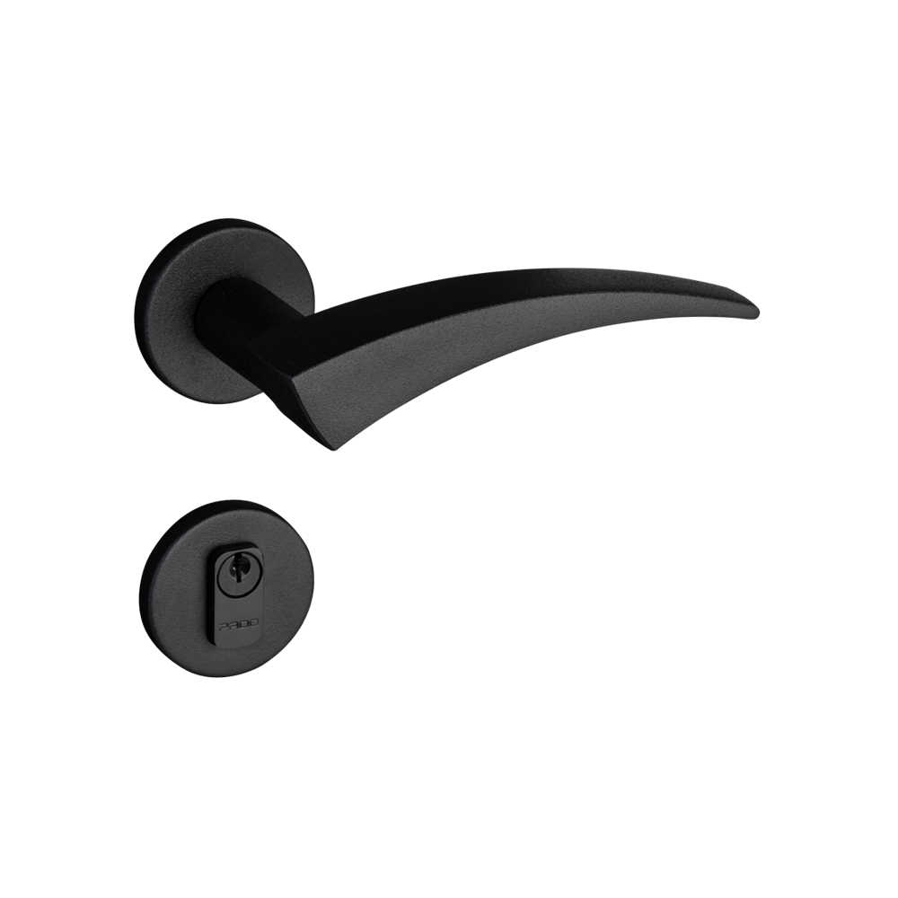 Encontraproduto.com.br - Fechadura Esplendore em Zamac Preto Texturizado Externa
