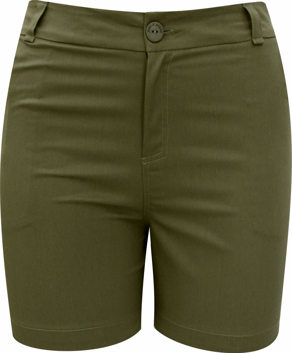 Shorts de Sarja Liso Verde | Pau a Pique