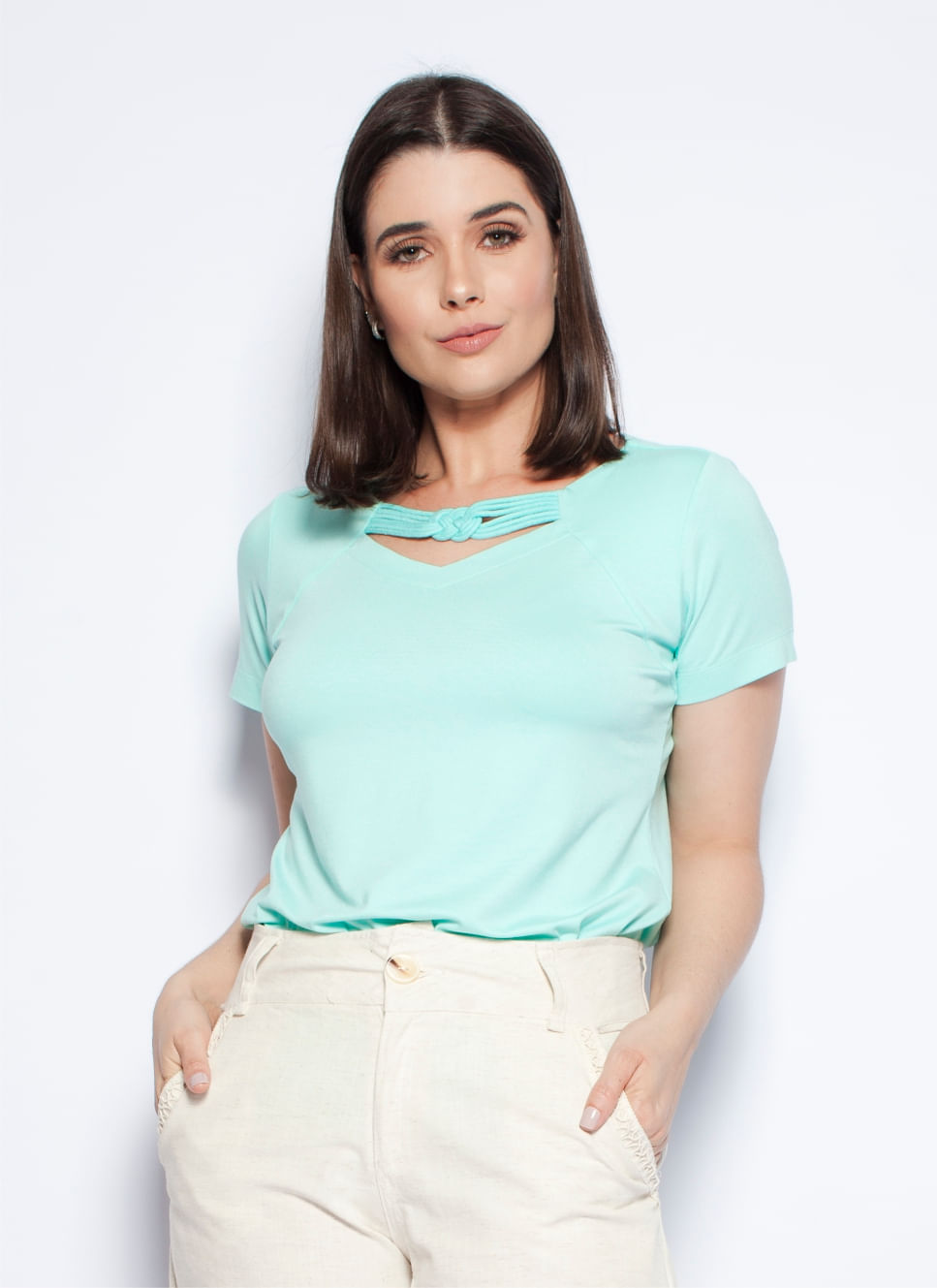 Blusa Básica Verde Água | Pau a Pique
