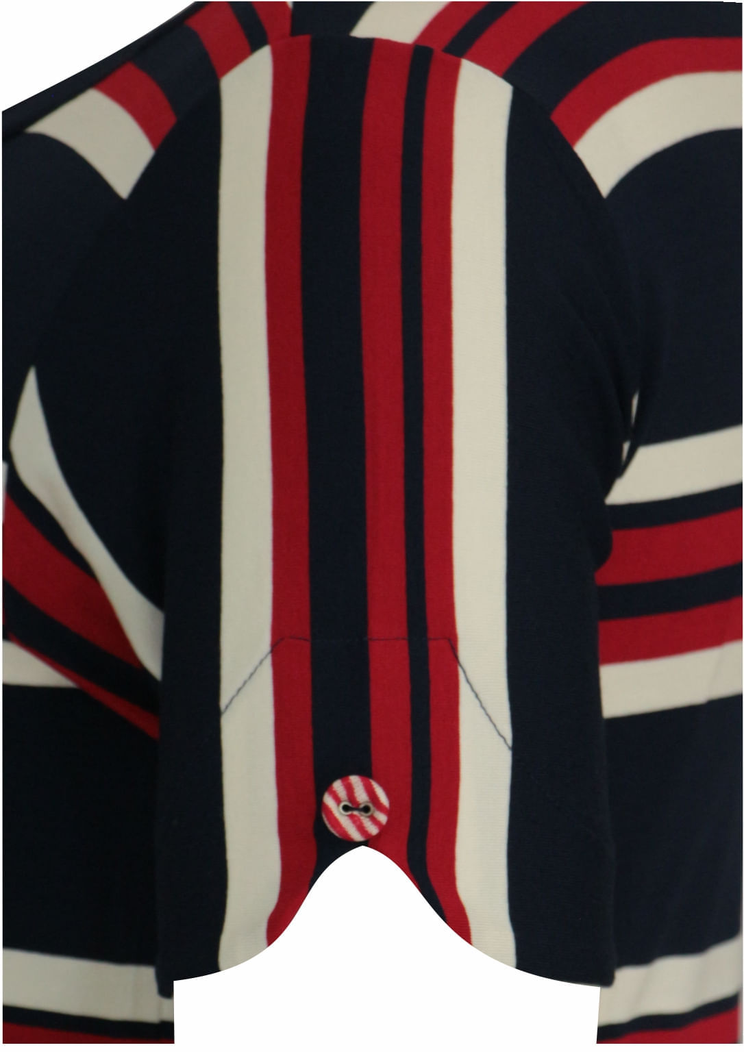 Vestido Listrado Vermelho e Azul Marinho | Pau a Pique