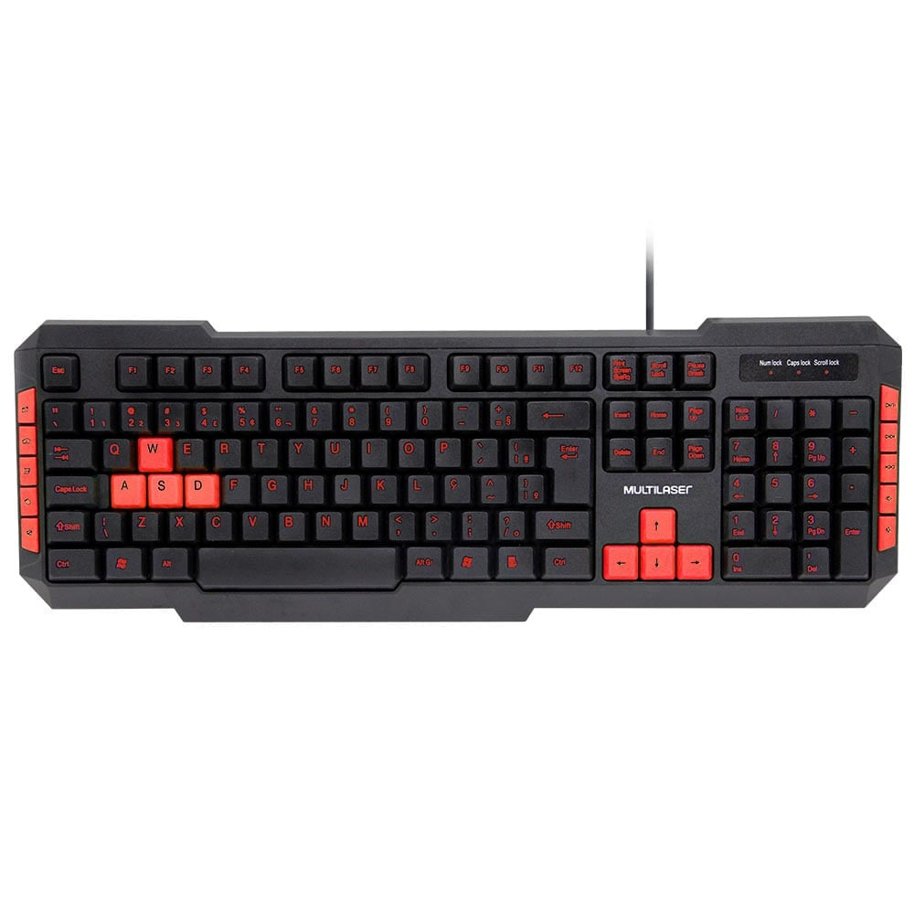 Teclado Gamer Com Hotkeys Multimídia Preto/Vermelho Multilaser - TC160X [Reembalado]